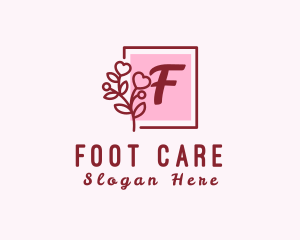 Feminine Flower Heart Plant logo design