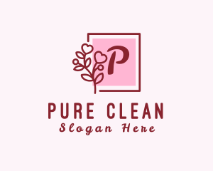 Feminine Flower Heart Plant logo design