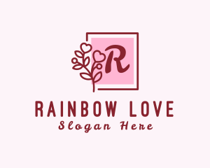 Feminine Flower Heart Plant logo design