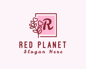 Feminine Flower Heart Plant logo design