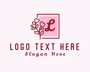 Romantic - Feminine Flower Heart Plant logo design