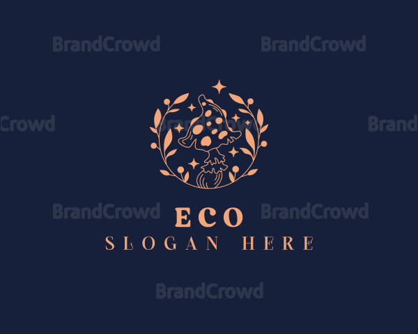 Mushroom Wreath Plant Logo