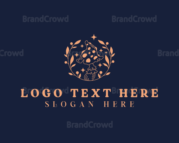 Mushroom Wreath Plant Logo