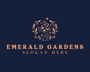 Mushroom Wreath Plant logo design