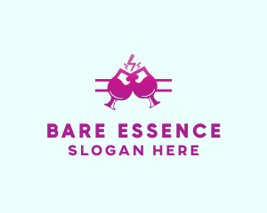 Electric Pink Cocktail Drink Bar  logo design