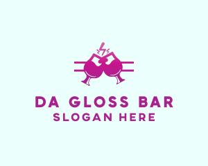 Electric Pink Cocktail Drink Bar  logo design