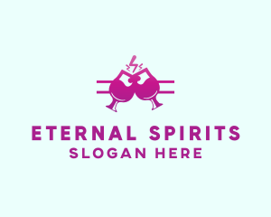 Electric Pink Cocktail Drink Bar  logo design