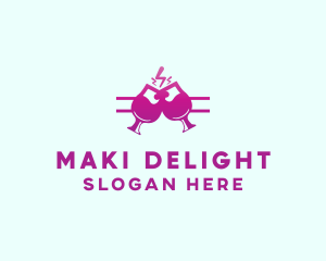 Electric Pink Cocktail Drink Bar  logo design