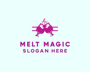 Electric Pink Cocktail Drink Bar  logo design