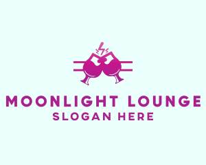 Nightclub - Electric Pink Cocktail Drink Bar logo design