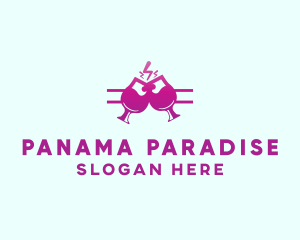 Electric Pink Cocktail Drink Bar  logo design