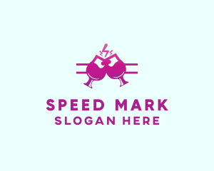 Electric Pink Cocktail Drink Bar  logo design