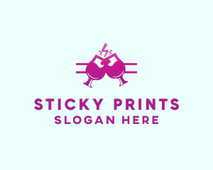 Electric Pink Cocktail Drink Bar  logo design