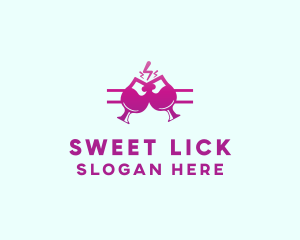 Electric Pink Cocktail Drink Bar  logo design