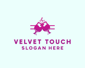 Electric Pink Cocktail Drink Bar  logo design