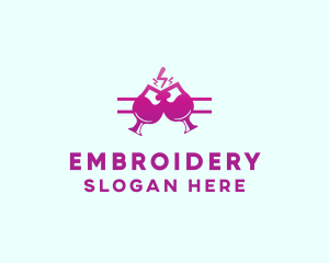 Electric Pink Cocktail Drink Bar  logo design