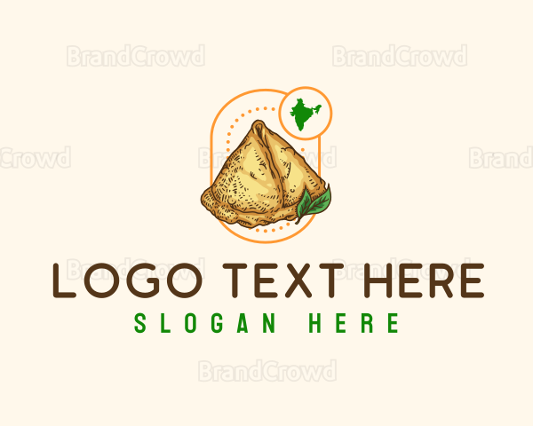 Indian Samosa Food Logo