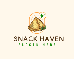 Indian Samosa Food logo design