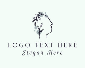 Head - Eco Leaf Head logo design