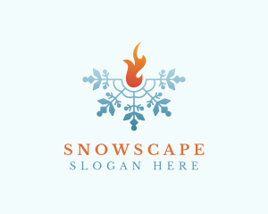 Snow - Ice Fire Snow logo design