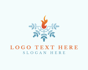 Snow - Ice Fire Snow logo design