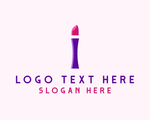 Makeup Tutorial - Lipstick Beauty Letter I logo design