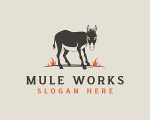 Mule - Donkey Barn Grass logo design