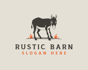 Barn - Donkey Barn Grass logo design