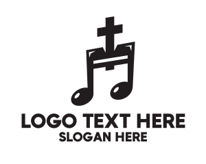 Crucifix - Christian Music Note logo design