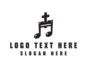 Music - Christian Music Note logo design