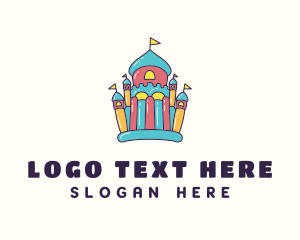 Kiddie Party - Colorful Bounce House logo design