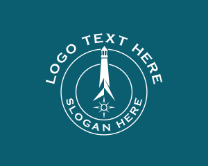 Location - Lighthouse Compass Arrow logo design