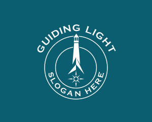 Lighthouse Compass Arrow logo design