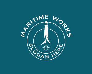 Lighthouse Compass Arrow logo design