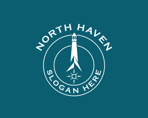 North - Lighthouse Compass Arrow logo design