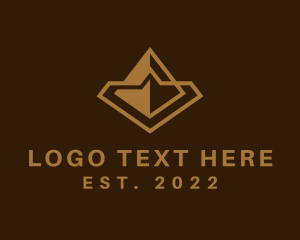 Landmark - Golden Pyramid Architect logo design