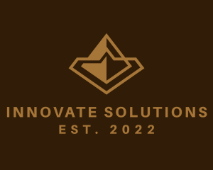Three-dimensional - Golden Pyramid Architect logo design