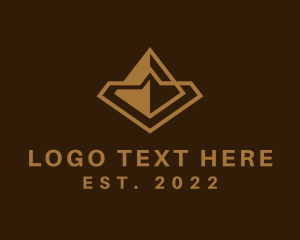 Three-dimensional - Golden Pyramid Architect logo design