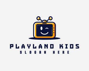 Cute TV Robot logo design