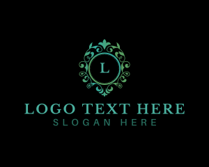 Hotel - Floral Vines Frame logo design