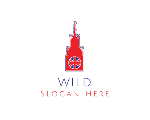 Uk Flag - Big Ben Tower London logo design