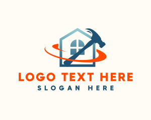 Tradesman - Remodeling House Hammer logo design