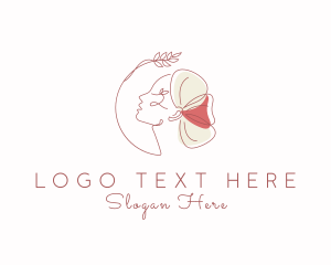 Facial Care - Woman Beauty Monoline logo design