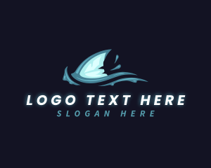 Shark - Wave Shark Fin logo design