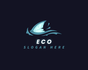 Aquatic - Wave Shark Fin logo design