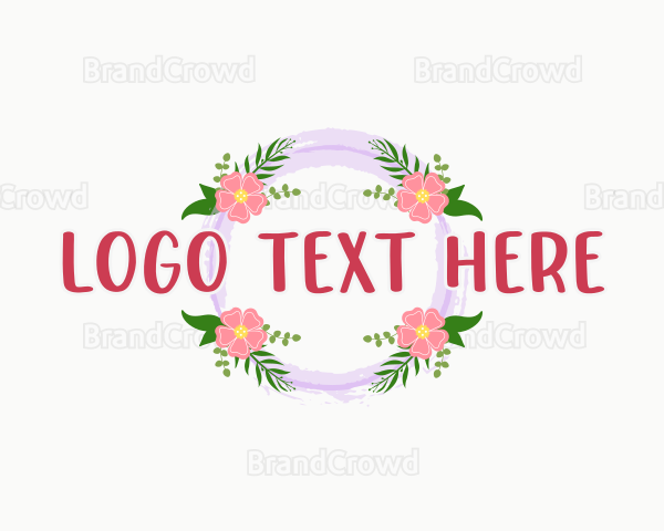 Feminine Floral Wreath Logo