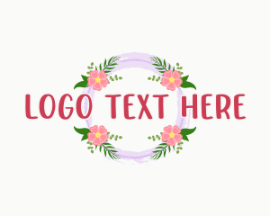 Craft - Feminine Floral Wreath logo design