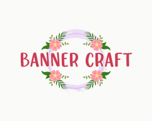 Feminine Floral Wreath logo design