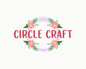 Feminine Floral Wreath logo design