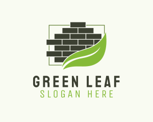 Leaf Brick Wall logo design